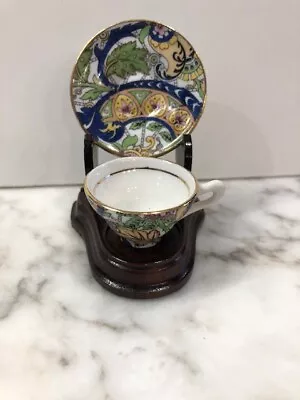 Mini Rosina Chintz Bone China Vintage Teacup & Saucer England Mint • $29.99