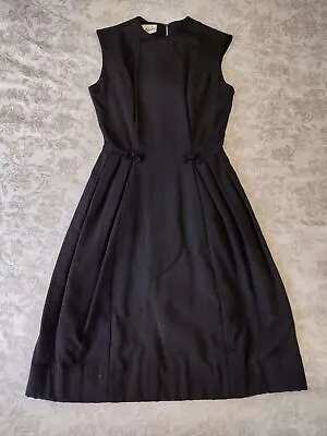 60's Vintage Bobbie Brooks Cocktail Party Evening Dress LBD Little Black Dress • $52