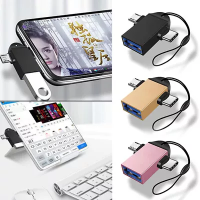 Connector OTG USB 3.0 Female To Micro/USB C Male Converter Adapter Black* • $1.04