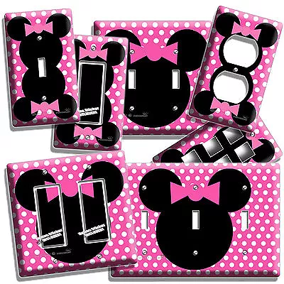 Cutest Minnie Mouse Ears Pink Polka Dots Light Switch Outlet Wall Plate Room Art • $16.73