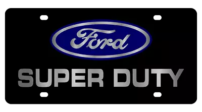 Black Ford Super Duty Logo Lazer Tag Etched Logo Premium Acrylic License Plate • $34.95