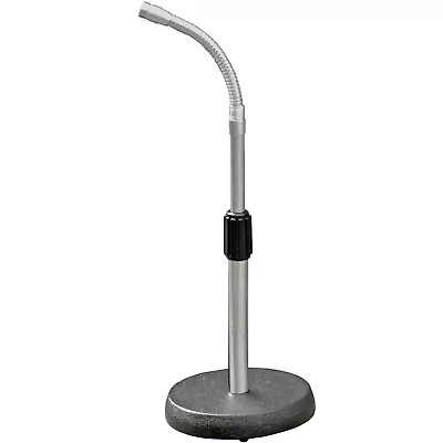 Desk Microphone Stand Gooseneck Arm & Round Base Mini Clip Holder Table Bracket • £10.49