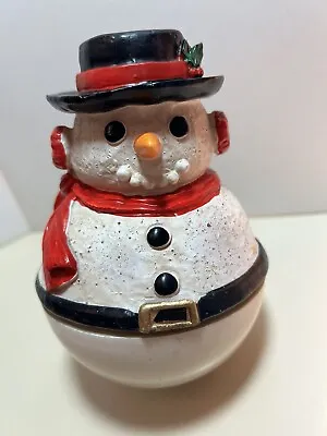 Vintage 80s Musical ROLY POLY Snowman “We Wish You A Merry Christmas” Frosty • $27.99