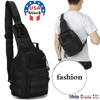 Tactical Sling Bag Molle Military Crossbody Pack Chest Shoulder Backpack Outdoor • $15.19