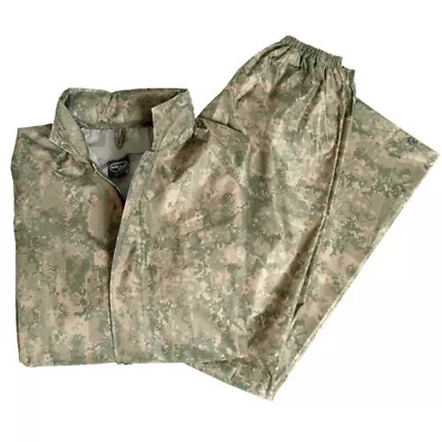 Camouflage Rain Waterproof Fishing Suit Set Work Wear Walking US ACU Digital • $40.95