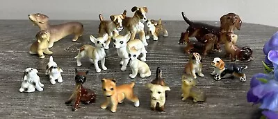 (19) Vtg Asst Miniature Dog Figurines Porcelain Ceramic Various Size Collectible • $26.88
