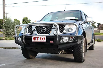 Mcc 'falcon Stainless Triple Loop Bull Bar W/ Plates To Suit Nissan Navara D40 0 • $1790