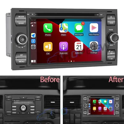 7  Apple Carplay Car DVD CD Radio Stereo For Ford FOCUS Kuga S/C-Max Transit Mk7 • £149.99