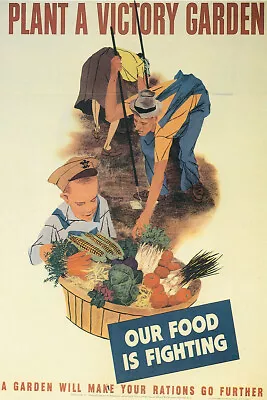 Plant A Victory Garden Vintage World War Two WW2 US Military Propaganda Poster • $9.99