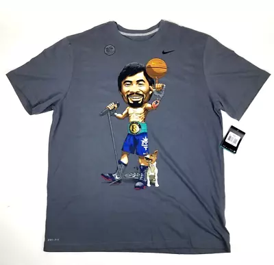 NWT Nike 2XL XXL Manny Pacquiao HYPERKO Gray T-Shirt Pac-Man Dri-Fit 540375-064 • $249.99