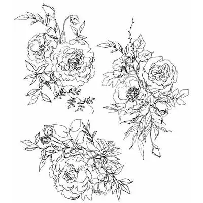£25.99 • Buy Tim Holtz Cling Rubber Stamps - Floral Outlines CMS430