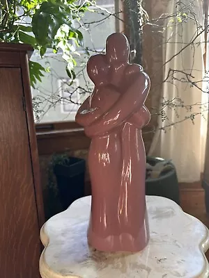 Vintage HAEGER Pottery 1990 Lovers Embrace Pink 6055 Statue • $59.99