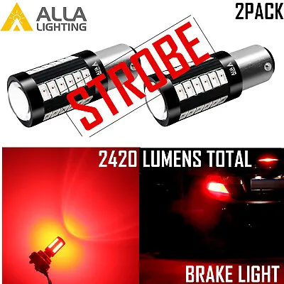 LEGAL LED STROBE FLASH 7528 1157 Brake Light BulbSafety Enhanced Stop LampRED • $19.98