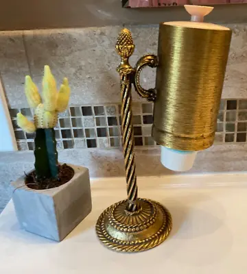 Vintage Hollywood Regency Brass Stand Alone Dixie Paper Cup Holder MCM Bathroom • $35