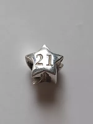 Lovelinks Sterling Silver 925 21 St Birthday Star Bracelet Charm Bead • £14.99