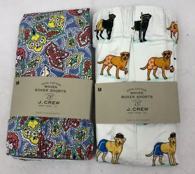 Two Men's J Crew Boxers Medium Dogs & Paisley • $26.99