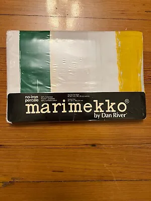 Vintage Marimekko Twin Flat Sheet Paint Brush Stripes Design New  • $28