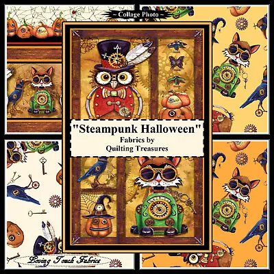 Quilting Treasures  Steampunk Halloween  Gorgeous Whimsical Fabrics • $7.49