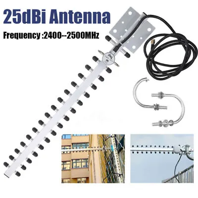 15m Antenna YAGI 2.4GHz 25dBi Directional Signal For Outdoor WiFi Antenna Router • $17.47