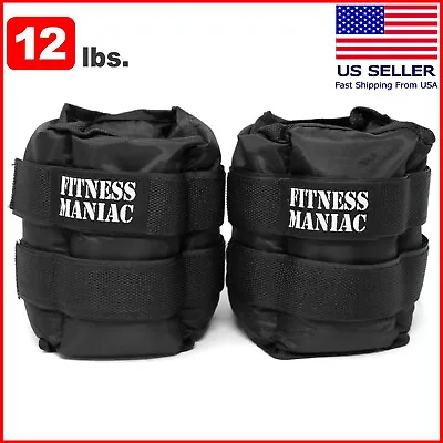 Ankle Weights Wrist Leg Weight Walking Jogging Exercise 12lbs (two 6lbs) Black • $34.99