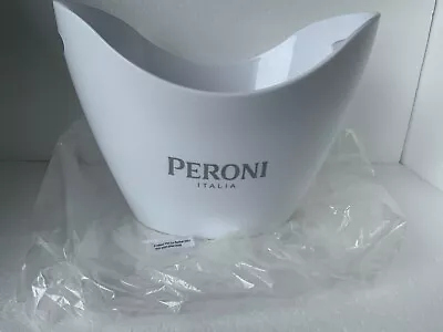 White Acrylic Peroni Ice Bucket Man Cave Bar Pub Home Beer Wine - NEW In Package • £22.95