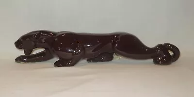 RARE Vintage 1950s MCM Ceramic BROWN Panther Cat Cougar TV Light Lamp 21  WORKS • $169.99