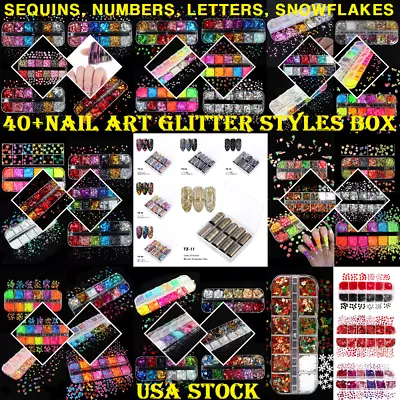 Nail Art Colorful Decoration Glitter Powder Sequins Laser Foils Flakes Nail Tips • $6.45