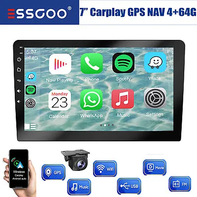9  Android 13 CarPlay 4G+64G Double 2 DIN Car Stereo GPS Navigationt RDS +Camera • £79.75