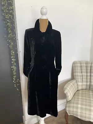 Stunning Black Silk Mix Velvet Coat By Boden Size 10 • £79.99