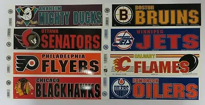 Vintage 90's NHL Hockey CHOOSE YOUR TEAM Bumper Sticker YOU PICK CHOICE 11 X 3 • $9.99