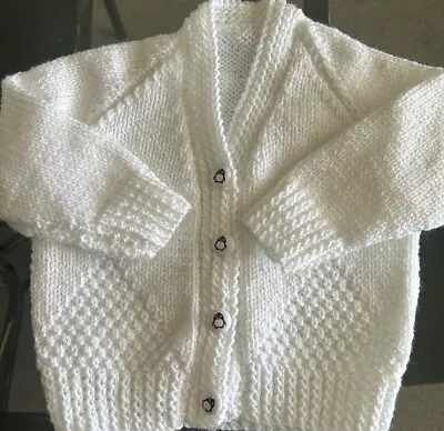 Hand Knitted Cardigan 1-2 Years For 20 Inch Chest • £8.99