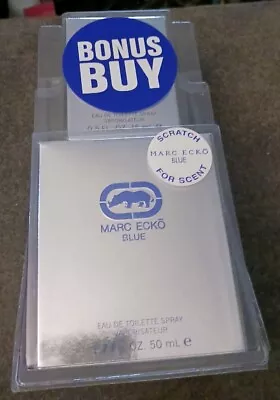MARC ECKO BLUE Eau De Toilette Spray 1.7 Oz With Bonus Marc Ecko 0.5oz NIB (K41) • $27