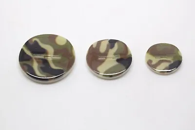 18-23-28mm Army Camouflage Military Craft Jungle Plastic Italian Buttons Sewing • £2.90