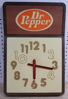 Vintage Original 1970's Dr. Pepper Electric Wall Clock Advertising 13x20 *Repair • $124.99