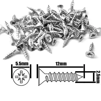 £2.25 • Buy M2.5 X 12mm Countersunk Sharp Small Bright Zinc Plated Multipurpose Wood Screws