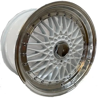 20x8.5/10 Wheels 20  BBS Style Staggered Rims Gloss White Machined Lips Set Of 4 • $1299.99