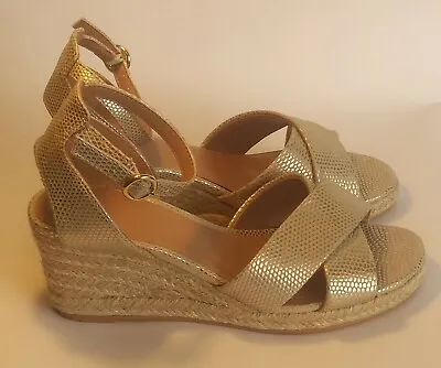 H & M Size 3 Gold D'orsay Wedge Heel. G2/3303082450 • £26.99