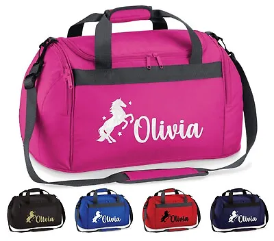 Personalised Glitter Equestrian Horse Riding Holdall Girls Boys Womens Kit Bag • £14.99