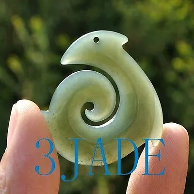 Natural Nephrite Jade Manaia Pendant Koru Necklace NZ Maori Symbol Of Protection • $12.97