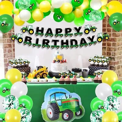 $13.99 • Buy Balloon Garland Baby Shower Happy Birthday Decor Tractor Theme Balloons Arch Kit