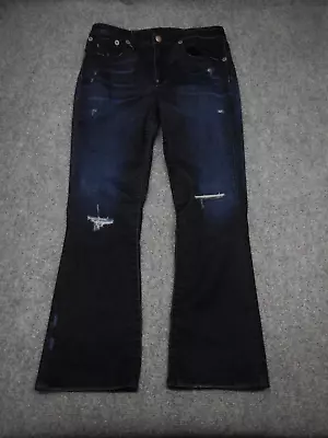 R13 Kick Fit Jeans In Black Velvet (Black & Blue) Size 29 Ankle  Distressed $269 • $129.99