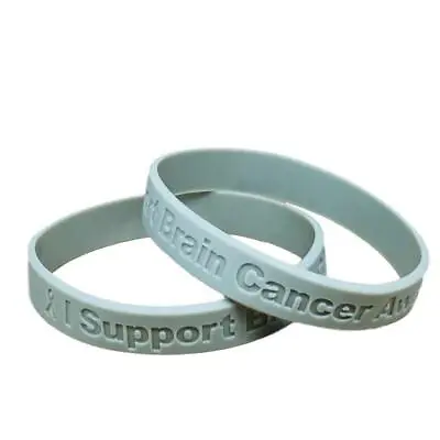 2 -  I Support Brain Cancer Awareness Medical Grade Silicone Bracelets • $13.50