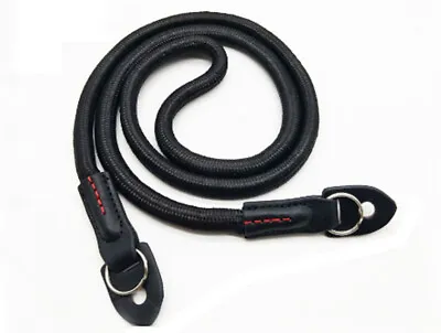 Black 100CM Rope Camera Neck Shoulder Strap HandMade Durable UK SELLER • £11.95