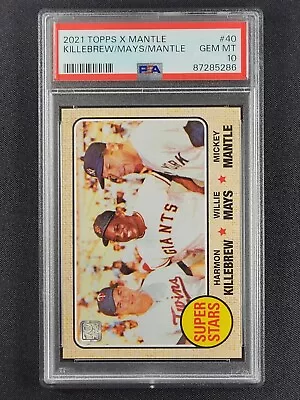 Mickey Mantle 2021 Topps X Mantle #40 Yankees PSA 10 GEM MINT • $64.99