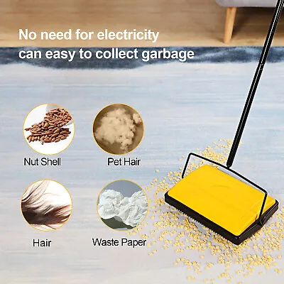 £17.69 • Buy Manual Carpet Sweeper Brush Cordless Rug Cleaner Duster Broom