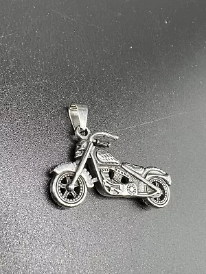 Stainless Steel Motorcycle Biker Skull Pendant Necklace Vintage • $35