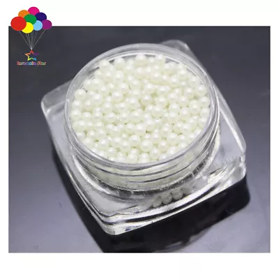 New 1000 Pcs Glass Pearl White Micro Beads Small No Hole 1.5-2mm Nail Art • $0.99