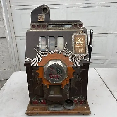 $540 • Buy Rare Antique Vintage 25c Mills Bursting Cherry Slot Machine Needs Restored !!!!!