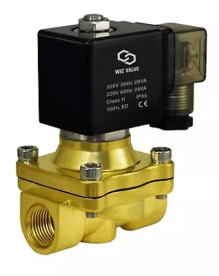 1/2  Inch Brass Zero Differential Electric Air Gas Water Solenoid Valve 220V AC • $49.99