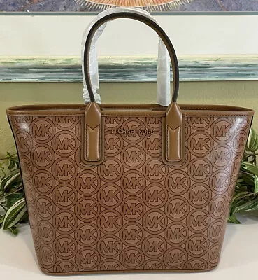 Michael Kors Jodie Small Tote Bag Purse Mk Brown Signature Logo Circle Monogram • $69.99